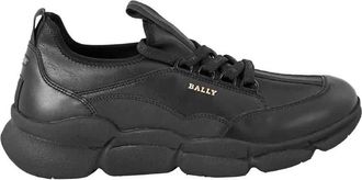 Bally Mens Black Leather Lace-up Trainers