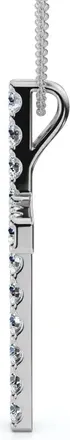 Pompeii3 1 Ct Diamond Cross 14k White Gold 18 Chain Womens Necklace 1 1/4 Tall