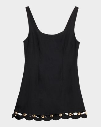 SIMKHAI Lindley Linen-Blend Sleeveless Mini Dress