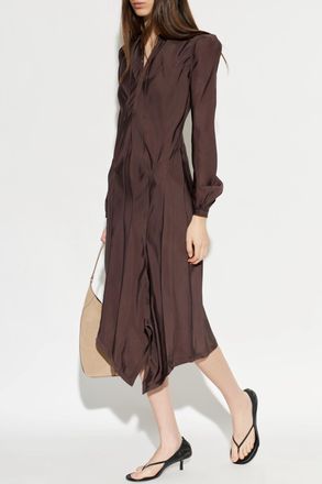 Christophe Lemaire Asymmetrical Dress, Womens, Brown