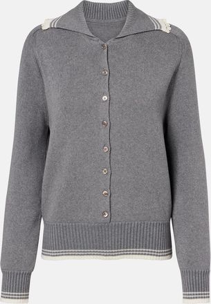 Magda Butrym Crochet-trimmed cotton and cashmere polo sweater