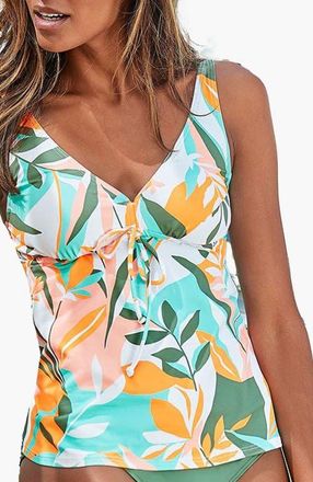 Lascana Womens Mix Print Tankini Top in Yellow & White at Nordstrom, Size 34