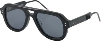Thom Browne Sunglasses, unisex, Black, Size: 55 MM Bold Aviator Sunglasses