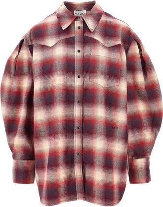 Ganni Cotton flannel shirt Woman 36