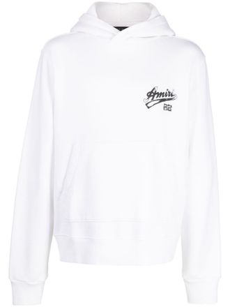 Amiri embroidered-logo cotton hoodie - men - Cotton - XXXL - White