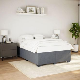 vidaXL Vidaxl - Estructura De Cama Sin Colch&oacute;n Terciopelo Gris Oscuro 140x190cm