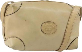 Gucci Pre-owned Leren Crossbodytas - Dames - Vintage Schoudertas - Beige - ONE Size - Leer - Vintage
