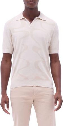 Bugatchi Johnny Collar Cotton & Silk Polo Sweater in Chalk at Nordstrom Rack, Size Xx-Large