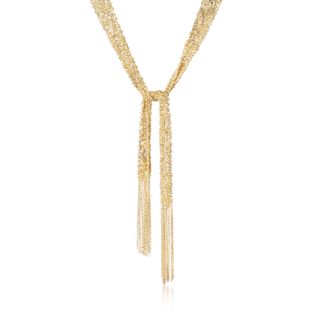Ross-Simons Italian 18kt Gold Over Sterling Silver Mesh Tie Necklace