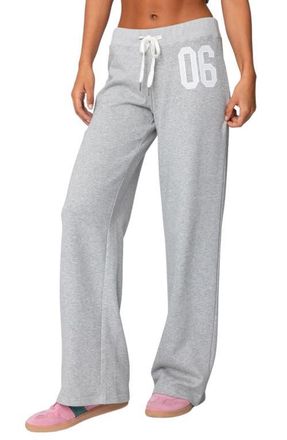 Edikted 06 Wide Leg Drawstring Sweatpants in Grey Melange at Nordstrom, Size X-Small