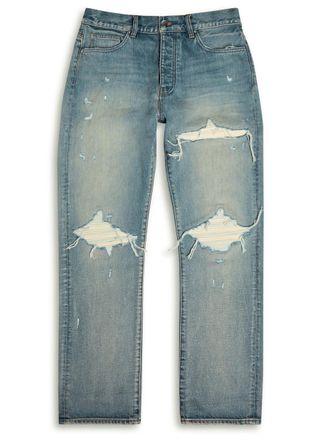 Amiri MX1 Ripped Straight-leg Jeans - Blue - 36 (W36 / XL)