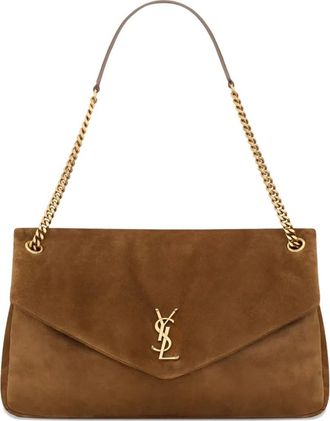 Saint Laurent Schoudertas met kettingband - Bruin