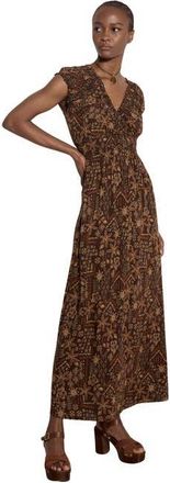Apricot Batik Star Flower Maxi Dress in Brown at Nordstrom, Size Xx-Large