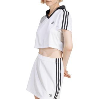 adidas Originals Adicolor Jacquard Crop Soccer Polo in White at Nordstrom Rack, Size X-Small