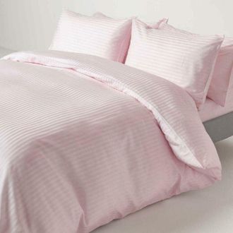 Homescapes Dusky Pink Violet Egyptian Cotton Duvet Cover Set 330 Thread Count, Super King - Dusky Pink Violet