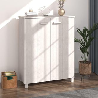 vidaXL Vidaxl - Zapatero Hamar Madera Maciza De Pino Blanca 85x40x108 Cm
