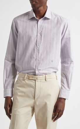 Massimo Alba Canary Stripe Cotton Button-Up Shirt in Ruggine at Nordstrom, Size Xx-Large