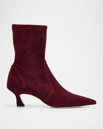 Stuart Weitzman 50mm Vinnie Suede Stretch Booties
