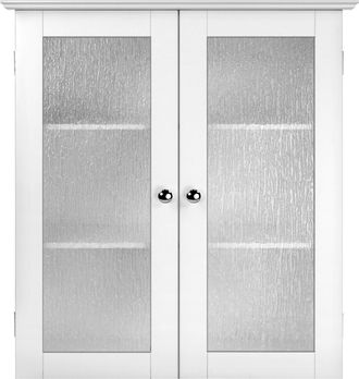 Teamson Home Teamson Home - Mueble De Ba&ntilde;o Pared De Madera 2 Puertas Vidrio Blanco Elg-581