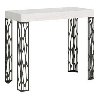 Itamoby Consola extensible 90x40/300 cm efecto madera fresno blanco, hierro