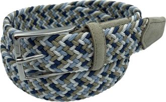 Paolo Vitale Gevlochten Elastische Riem - unisex - Riemen - Veelkleurig - 90 CM - Leer - Accessoires