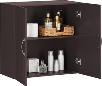 SoBuy Sobuy - Brown Kitchen Bathroom Wall Unit with Double Doors,FRG231-BR