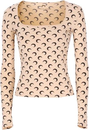 Marine Serre Mujer, Camisetas, Beige, Talla: M