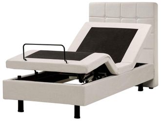 Beliani Cama individual de tejido beige 80x200