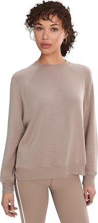 SPLITS59 Andie Oversized Fleece Sweatshirt Womens Sweatshirt Latte : MD, Modal/Spandex