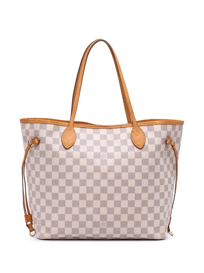 2016 Damier Azur Neverfull MM tote bag - unisex - Leather/Canvas - One Size - White