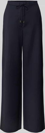 Max Mara Oversized Weite Hose aus reiner Schurwolle Modell BERARD in Marine, Größe 42