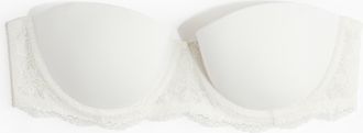 H&M Trägerloser wattierter Balconette-BH - White