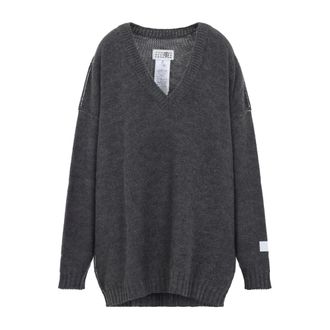 Maison Margiela Maglione con scollo a V - - Knitwear - Uomo - Grigio - M
