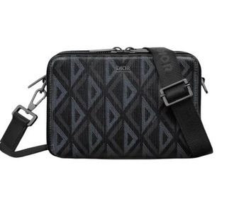 Dior Black CD Diamond Messenger Pouch