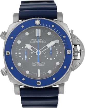 Officine Panerai Pre-owned Panerai Submersible Chrono Guillaume Nery Edition Chronograph Shark Grey Dial Mens Watch PAM00982