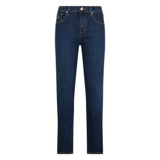 Moorer Straight Jeans, female, Blue, Size: W28 Dark denim jeans, classic and versatile fit