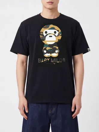 A Bathing Ape T-shirt in cotone con stampa grafica del logo sul davanti