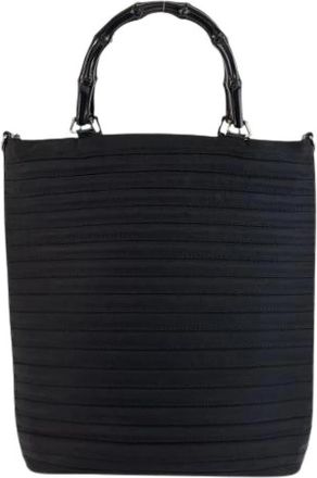 Gucci Pre-owned Bamboo Nylon 2way Bag - Dames - Vintage Shopper - Zwart - ONE Size - Nylon - Vintage