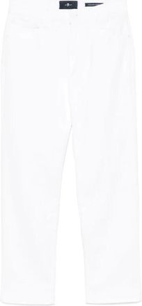 7 For All Mankind Straight Ankle Soleil Jeans - Dames - Cropped Jeans - Wit - W29 - Katoen - Jeans