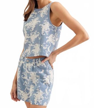 Entro Sleeveless Zip Top And Short Set In Blue