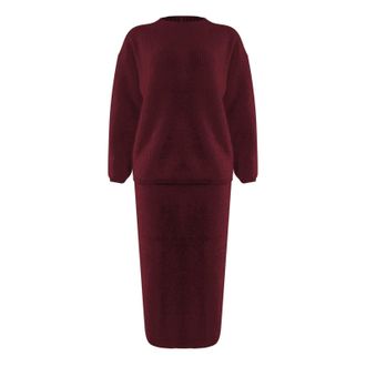 Generic Sweater Skirt Sets Women, WomenS Skirt Suits Knitted 2 Piece Outfits Long Sleeve Two-Piece Loungewear Sets Solid Color Turtleneck Knitted Jumper And L