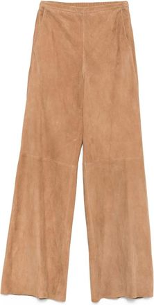 Forte_Forte Suede Wide-leg Straight Trousers