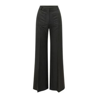 Victoria Beckham Alina Trouser - female - Victoria Beckham - Wide Trousers - Black - 2XS - Trousers