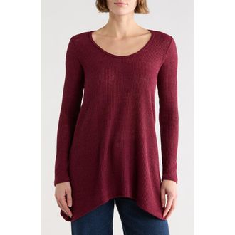 Go Couture Asymmetric Tunic Sweater in Chilli Oil at Nordstrom Rack, Size X-Large