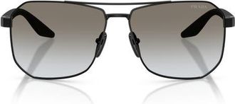 Prada 62mm Gradient Pilot Sunglasses in Matte Black at Nordstrom