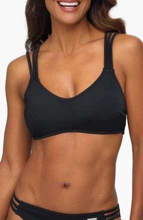 Lascana Womens Strappy Scoop Bikini Top Size 36A/B in Black at Nordstrom