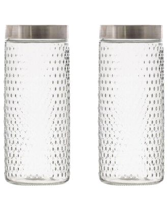 10 Strawberry Street Set Of 2 Crosby Glass Canisters