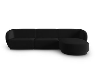 CXL by Christian Lacroix Sof&aacute; esquinero modular derecho 4 plazas de terciopelo negro