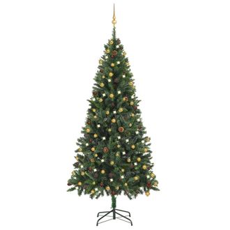 vidaXL &Aacute;rbol De Navidad Preiluminado Con Luces Y Bolas Verde 210 Cm Vidaxl
