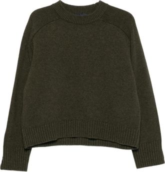 SOEUR Will Wide Sweater - Dames - Ronde hals truien - Groen - 2XS - Wol - Truien & Vesten